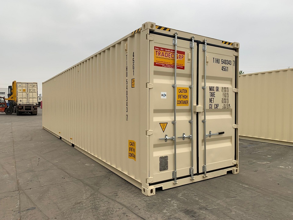 40' high cube shipping container