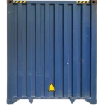 40 feet blue used HC shipping containers side view